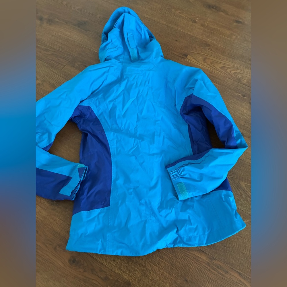 COLUMBIA Arcadia II Rain Jacket Women’s Size S Blue Hooded Windbreaker Zip Up - Picture 3 of 3